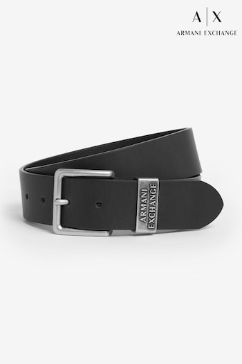 Armani Sac Exchange Black Keeper Leather Belt (M55643) | £70