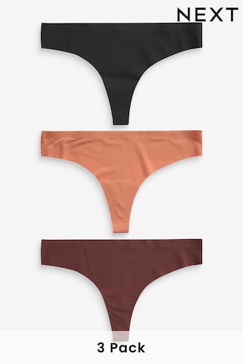 Black/Nude Thong No VPL Knickers 3 Pack (M56352) | £16