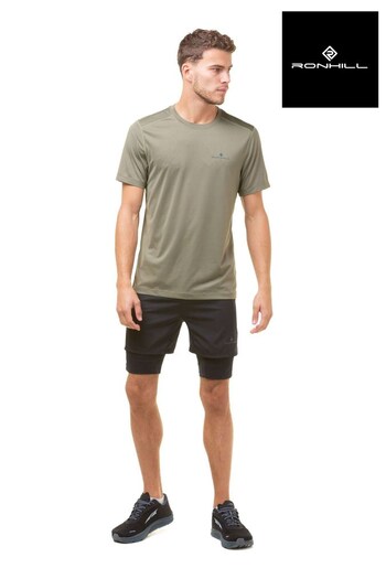 Ronhill Mens Black Tech Revive 5" Twin Shorts (M56480) | £45