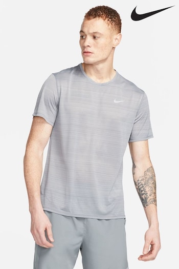 Nike Grey Dri-FIT Miler Running T-Shirt (M56664) | £38