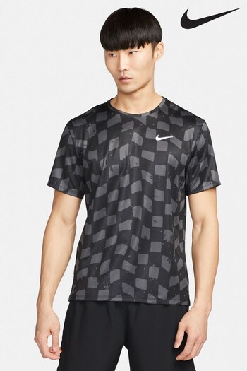 Nike Black Dri-FIT Miler Running T-Shirt (M56672) | £35
