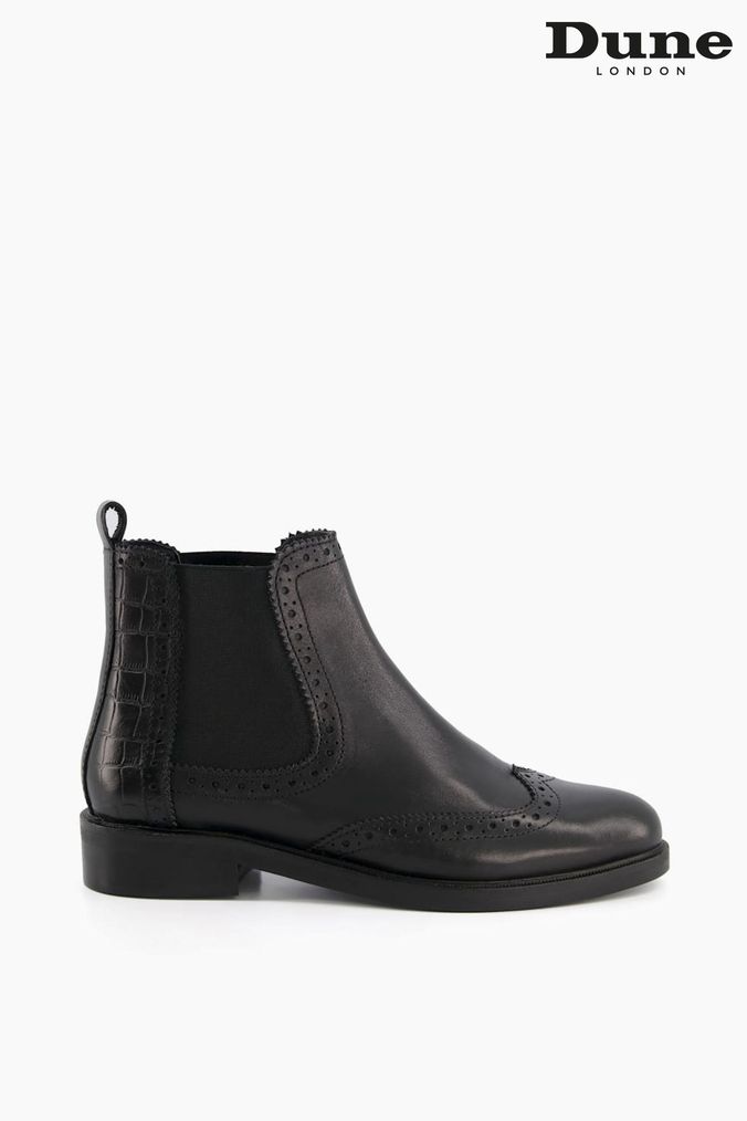 Ladies black best sale brogue chelsea boots