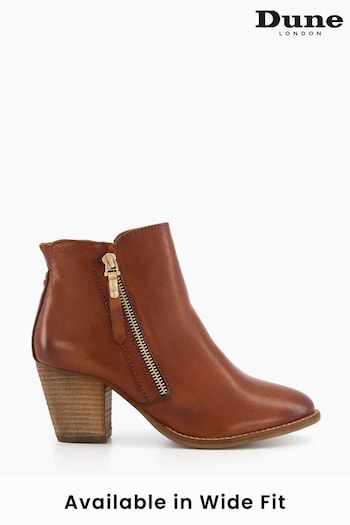 Dune London Paice Zip Up Western Ankle Boots (M56975) | £110