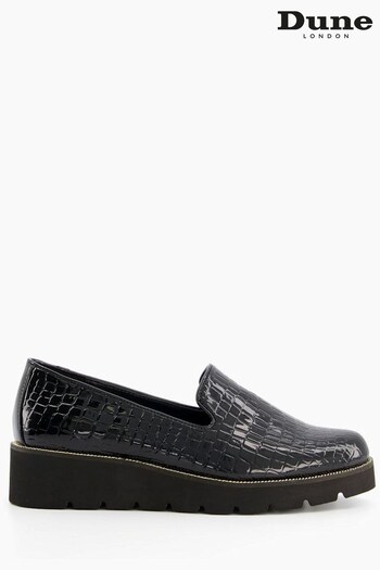 Dune London Black Glides Slipper Cut Flatform Shoes (M57009) | £80