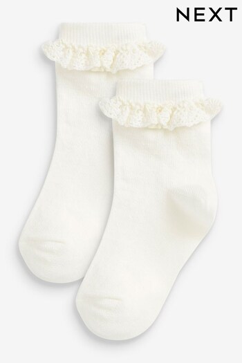 Cream 2 Pack Cotton Rich Ruffle Ankle Socks (M57895) | £4.50 - £6.50