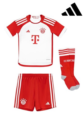 adidas White Mini FC Bayern Home 2023-24 Kit (M58342) | £50