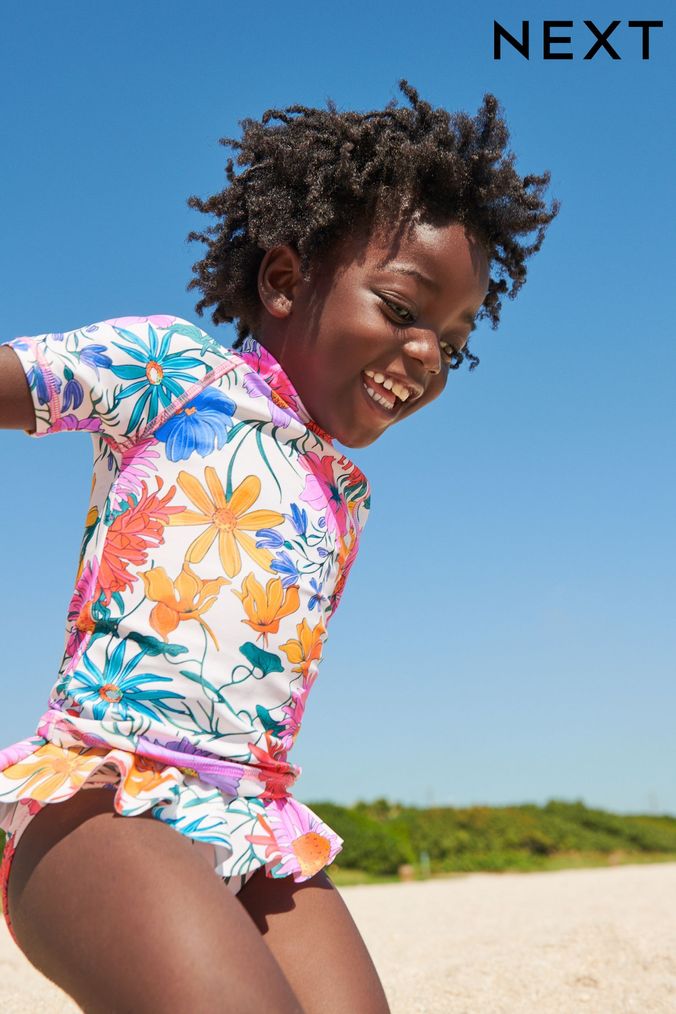 Buy Girls Sunsafe Suits Cream Swimwear Online Next UK