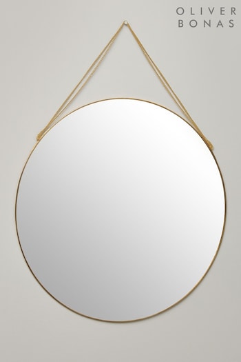 Oliver Bonas Gold Gold Round Mirror (M59221) | £70