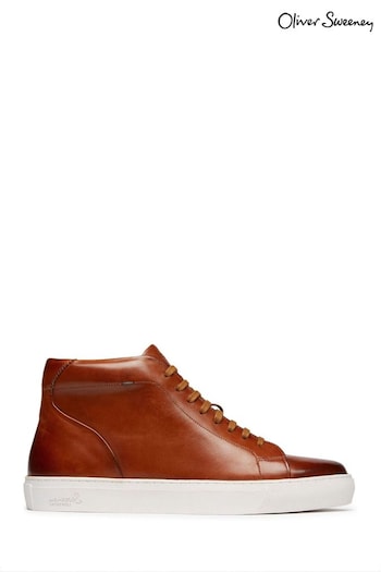 Oliver Sweeney Natural Laxey High Top Calf Leather Trainers (M60877) | £159