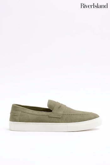 River Island Green Suede Loafers (M61596) | £45