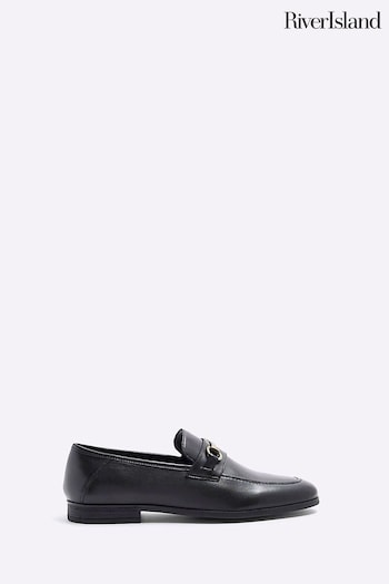 River Island Black Black Leather Snaffle Shoes (M62021) | £50