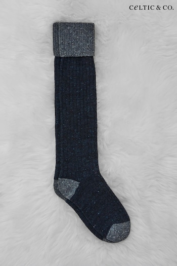 Celtic & Co Blue Men's Donegal Boot Socks (M62138) | £42
