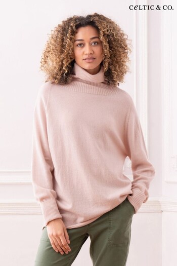 Celtic & Co. Pink Geelong Slouch Roll Neck Jumper (M62150) | £129