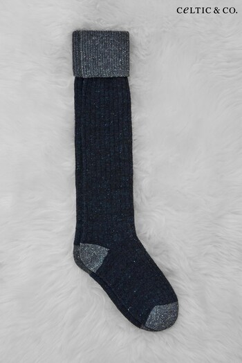 Celtic & Co Blue Ladies' Donegal Boot Socks (M62173) | £42