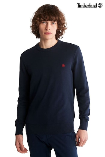 Timberland Griffin Blue Long Sleeve Williams River Cotton TD Crew Jumper (M62554) | £80