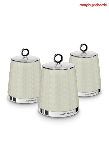 Morphy Richards Set of 3 Cream Dimensions Canisters (M63119) | £35