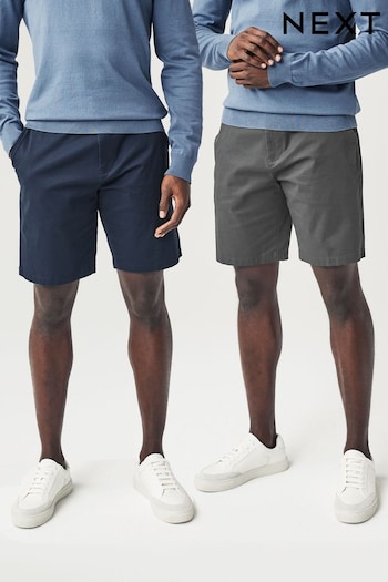 Navy/Charcoal Straight Fit Stretch Chinos Denim Shorts 2 Pack (M63163) | £36