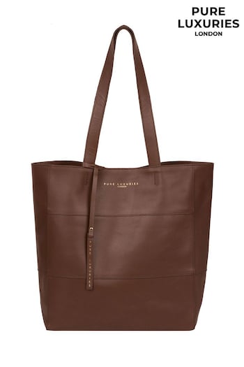 Pure Luxuries London Ashurst Ombre Chestnut Leather Tote Bag (M63529) | £40