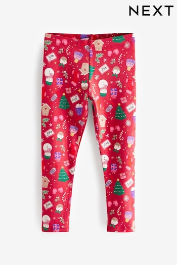 Red/White/Purple/Green Christmas Print Shorts Leggings (3-16yrs) (M63591) | £5.50 - £10.50