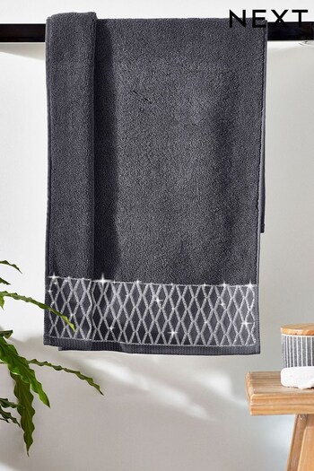 Charcoal Grey Harper Metallic Fibre Towel (M63682) | £8 - £18