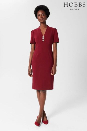Hobbs Red Isla Shift Dress (M63872) | £199