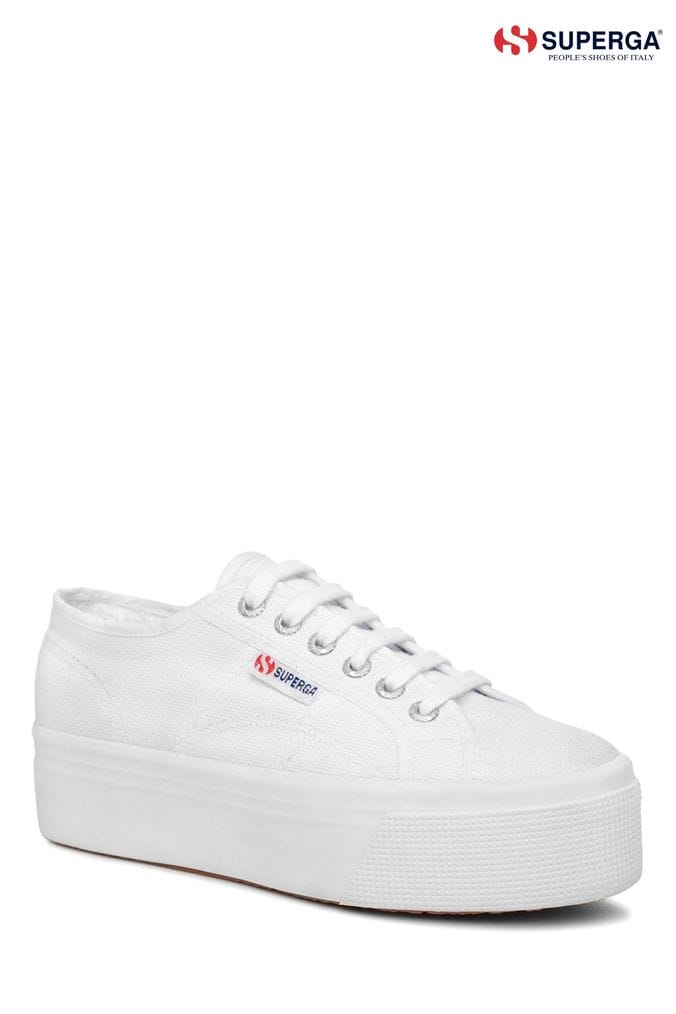 Superga white best sale plateau