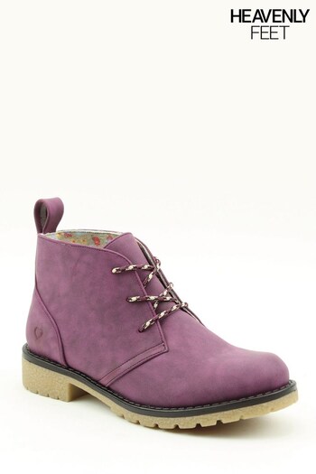 Heavenly Feet Ladies Purple Tilley2 Casual Lace Ankle Boot (M64576) | £48