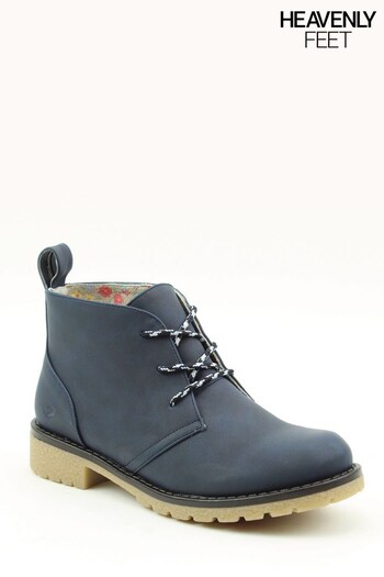 Heavenly Feet Ladies Blue Tilley2 Casual Lace Ankle Boots (M64577) | £48