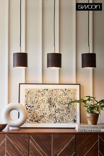 Swoon Brass Klee 3 Light Pendant Ceiling Light (M64840) | £149