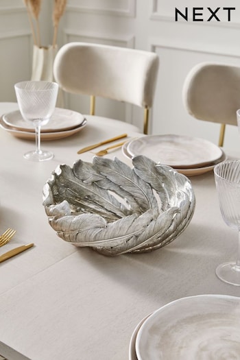 Silver Curved Feather Bowl (M64949) | £40