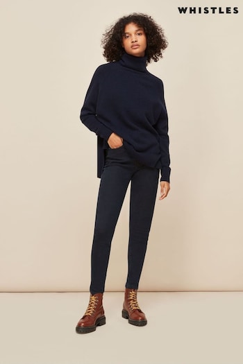 Whistles Blue Sculptured Skinny wide-leg Jeans (M65026) | £85