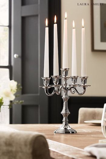 Laura Ashley Silver Candelabra Candlesticks (M65037) | £35