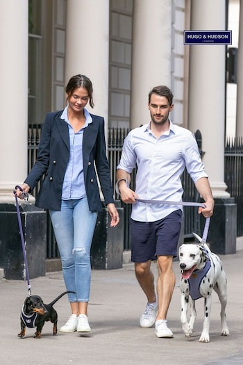 Blue Hugo & Hudson Blue Navy Stripe Dog Lead (M65701) | £20