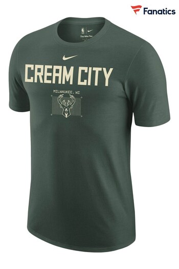 Nike Jordan Green Fanatics Milwaukee Bucks Nike Jordan City Pride T-Shirt (M66168) | £28