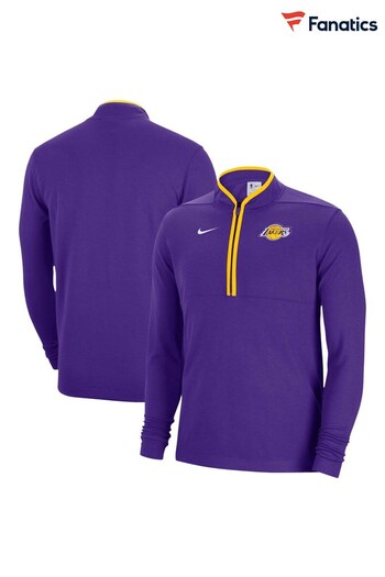 Nike Purple Fanatics Los Angeles Lakers Nike Half Zip Coaches Top (M66174) | £60
