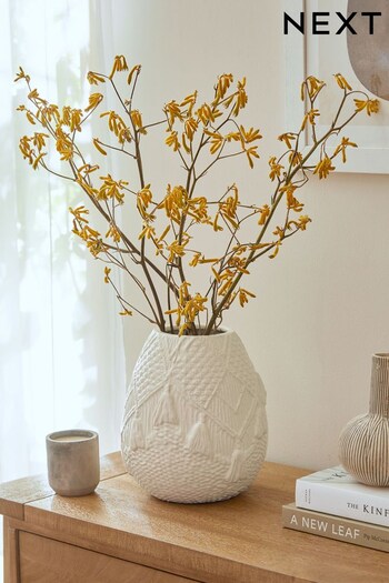 Natural Woven Look Reactive Glaze Ceramic Vase (M66423) | £24