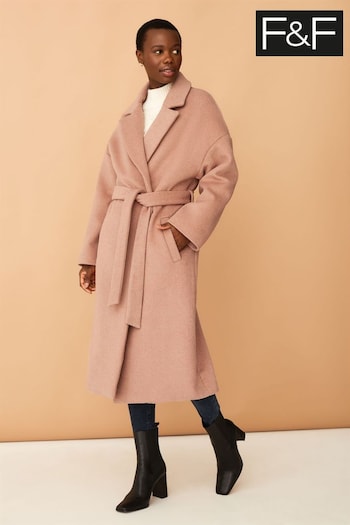 F&F Pink Belted Wrap Coat (M66752) | £49