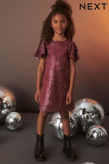 Pink Sequin Sparkle Sequin Party Dress (3-16yrs) (M66879) | £19 - £24