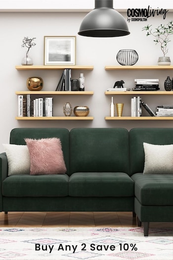 CosmoLiving Green Strummer Velvet Sectional Sofa (M66905) | £700