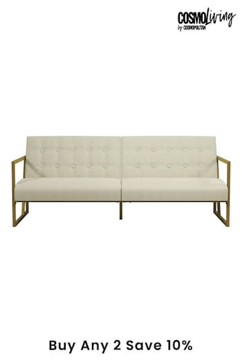 CosmoLiving Ivory Lexington Button Tufted Velvet Sofa Bed (M66920) | £500