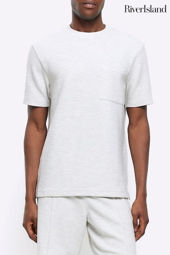 River Island Grey Regular Fit Smart T-Shirt (M67273) | £22