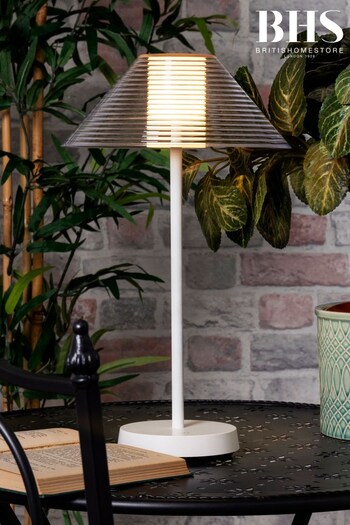 BHS White Lynx LED IP44 Rechargeable Outdoor Table Lamp (M67437) | £45