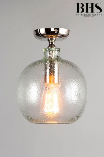 BHS Clear Alfie Bobble Glass 1 Light Flush Ceiling Light (M67471) | £60