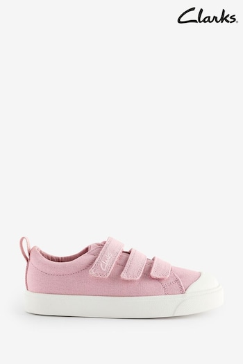 Clarks Pink City Bright T Canvas Trainers (M67809) | £28 - £30