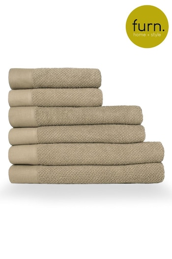 furn. 6 Piece Warm Natural Textured Towel Bale (M67834) | £64