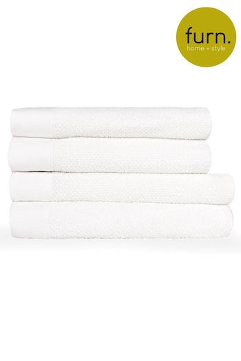 furn. 4 Piece White Textured Towel Bale (M67845) | £54