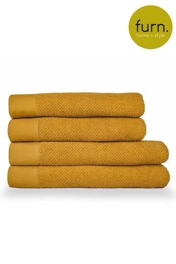 furn. 4 Piece Yellow Textured Towel Bale (M67848) | £54