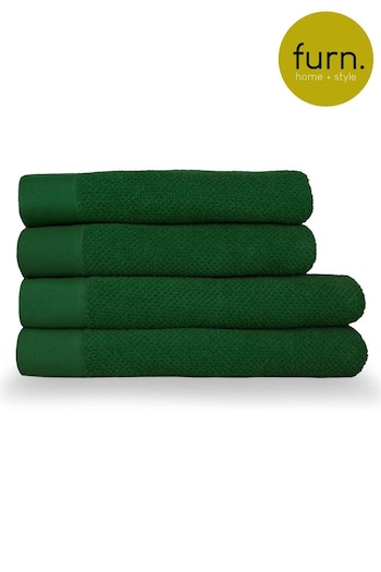 furn. 4 Piece Green Textured Towel Bale (M67849) | £63