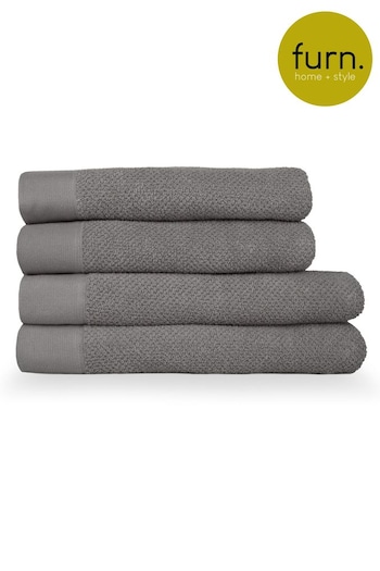 furn. 4 Piece Grey Textured Towel Bale (M67850) | £54