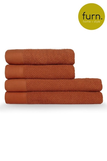 furn. 4 Piece Pecan Brown Textured Towel Bale (M67867) | £32